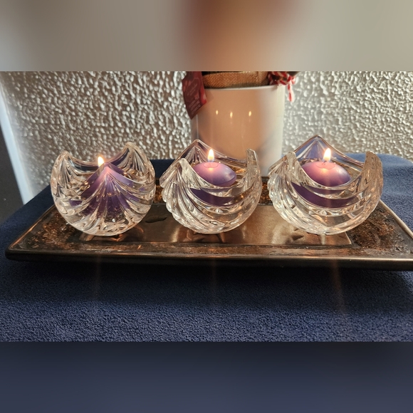 Mikasa Vintage Crystal Candle Holders Elegant Accents (Set Of 3)